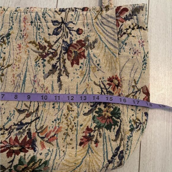 Vintage floral tapestry slouchy tote bag - Picture 7 of 8